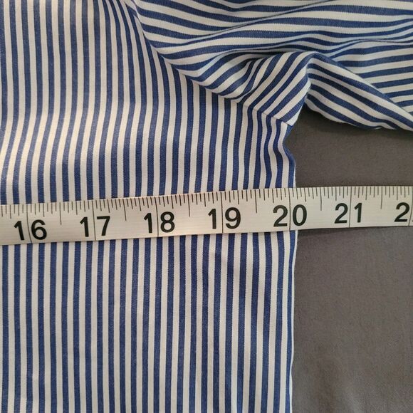 Cavan & Co Womens Shirt Size Medium Blue Stripe Long Sleeve Button Pocket Usa - Picture 3 of 5